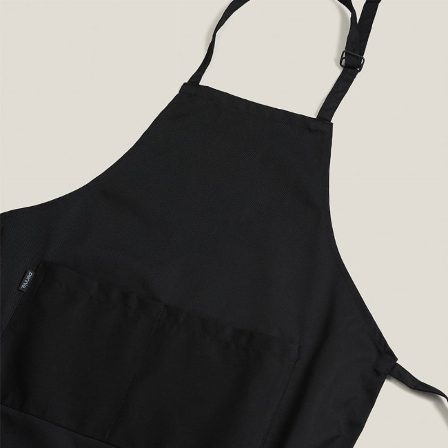 Βαμβακερή Μονόχρωμη Ποδιά Chef Ryan 60x85cm Μπούστο Μαύρο