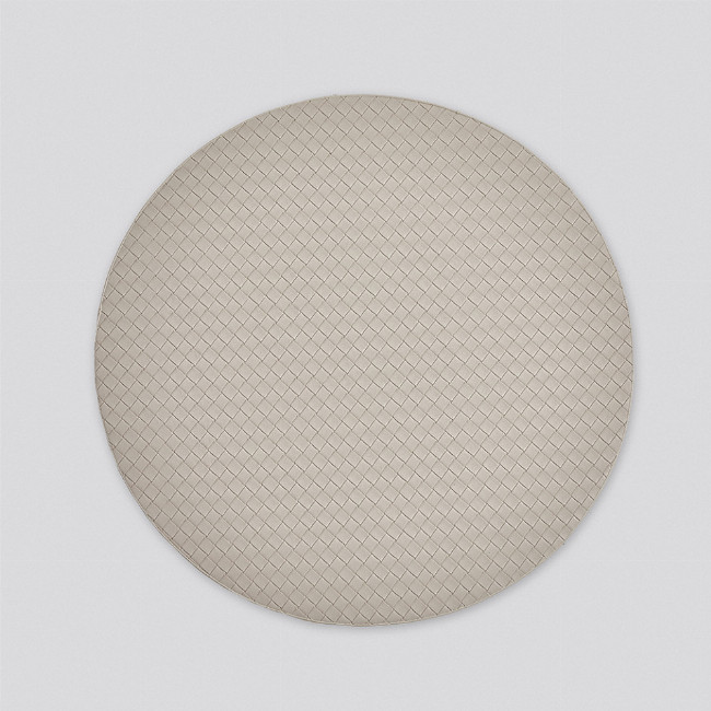 Δίχρωμο Στρογγυλό Πλεκτό Σουπλά από Δερματίνη Lorum Des.3 One Size (38cm) Μαύρο