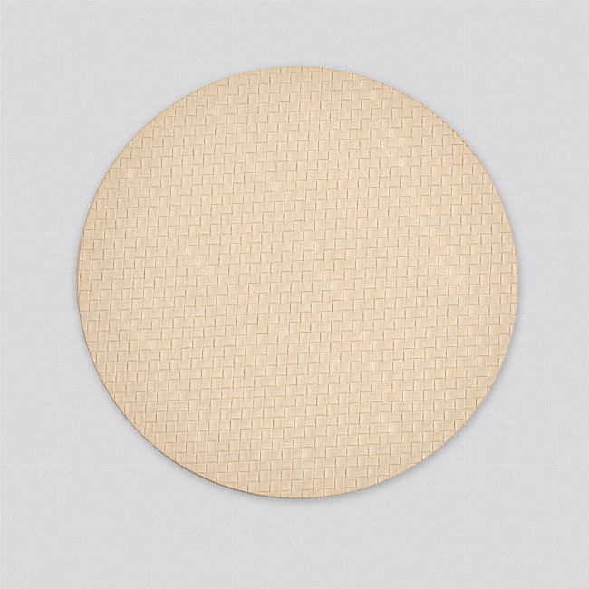 Δίχρωμο Στρογγυλό Πλεκτό Σουπλά από Δερματίνη Lorum Des.3 One Size (38cm) Καφέ