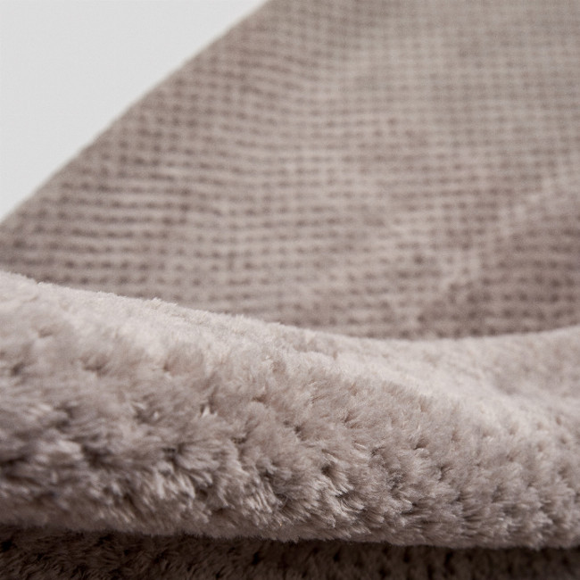 Βελουτέ Κουβέρτα Ανάγλυφη Coral Fleece Minthi 150x210cm Υπέρδιπλη (200x230cm) Γκρι - Μπεζ