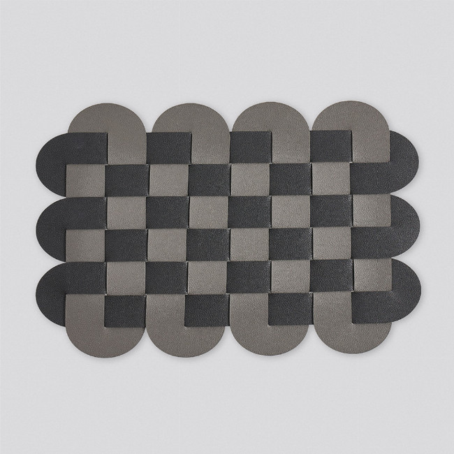 Δίχρωμο Πλεκτό Σουπλά από Δερματίνη Lorum Des.1 One Size (29x41cm) Ανθρακί