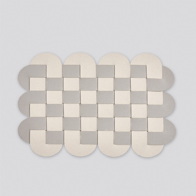 Δίχρωμο Πλεκτό Σουπλά από Δερματίνη Lorum Des.1 One Size (29x41cm) Εκρού