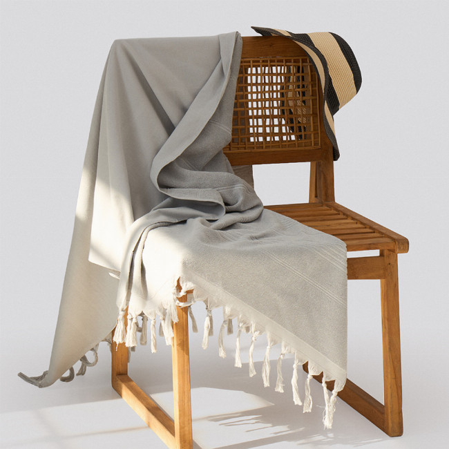 Βαμβακερή Πετσέτα Διπλής Όψης με Κρόσσια Klima σε 8 Αποχρώσεις 90x170cm Θαλάσσης | 90x170cm Γκρι απαλό