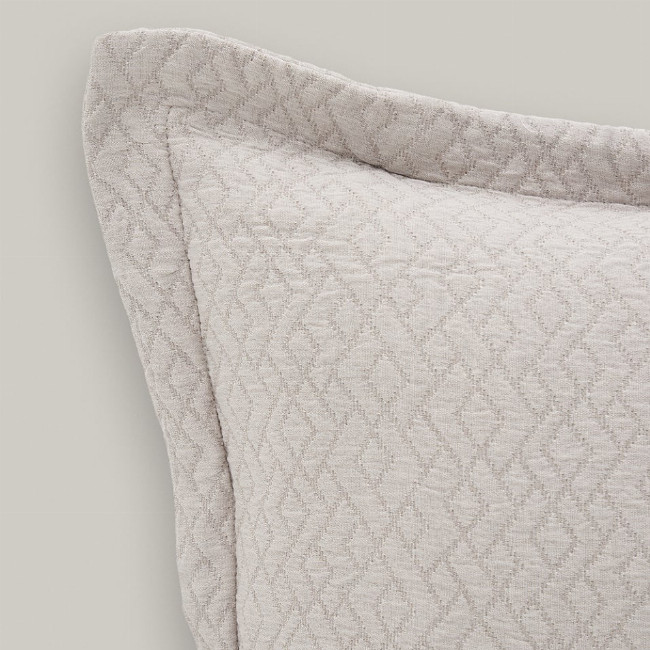 3D Ζακάρ Oxford Μαξιλαροθήκη Γεωμετρικό Pattern Augerinos σε 6 Αποχρώσεις 50x70 5cm Γκρι - Μπεζ