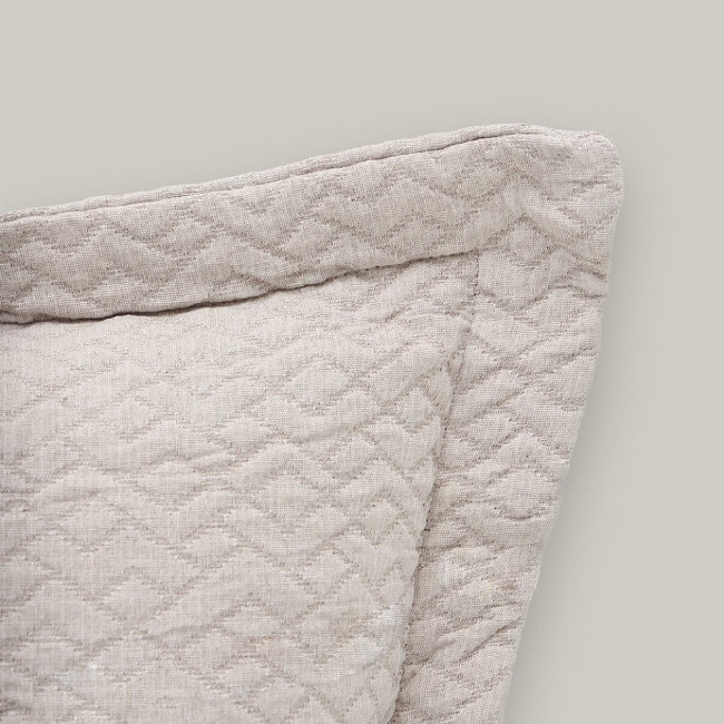 3D Ζακάρ Oxford Μαξιλαροθήκη Γεωμετρικό Pattern Augerinos σε 6 Αποχρώσεις 45x45 5cm Γκρι - Μπεζ