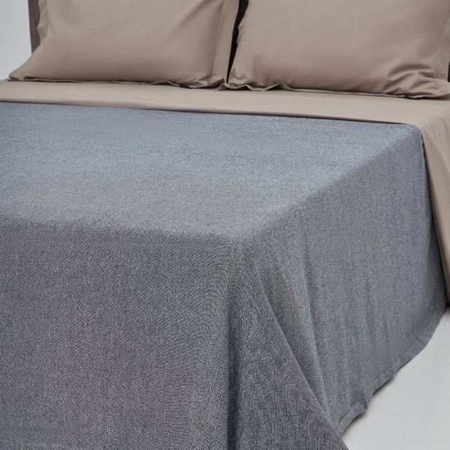 Βαμβακερή Διπλή Κουβέρτα Λευκό-Μπλε Νηματοβαφή Tintura 200x220cm Διπλή (200x220cm)