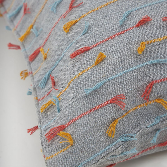 Γκρι Διακοσμητική Μαξιλαροθήκη με Σχέδιο Χρωματιστές Γραμμές Lala 45x45cm 45x45cm Γκρι