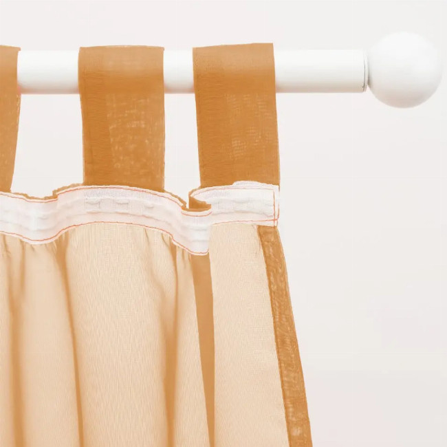 Κουρτίνα μονόχρωμη Emily Φαρδύ Φύλλο Καφέ Ανοιχτό