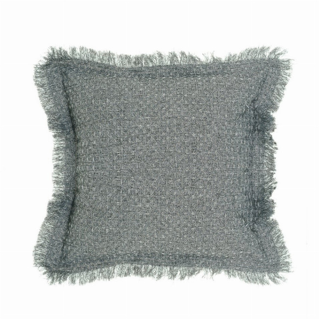 Βαμβακερή Πικέ Μαξιλαροθήκη Καναπέ Δαπέδου με Κρόσσια Carlos σε 7 Αποχρώσεις 45x45cm Μαύρο