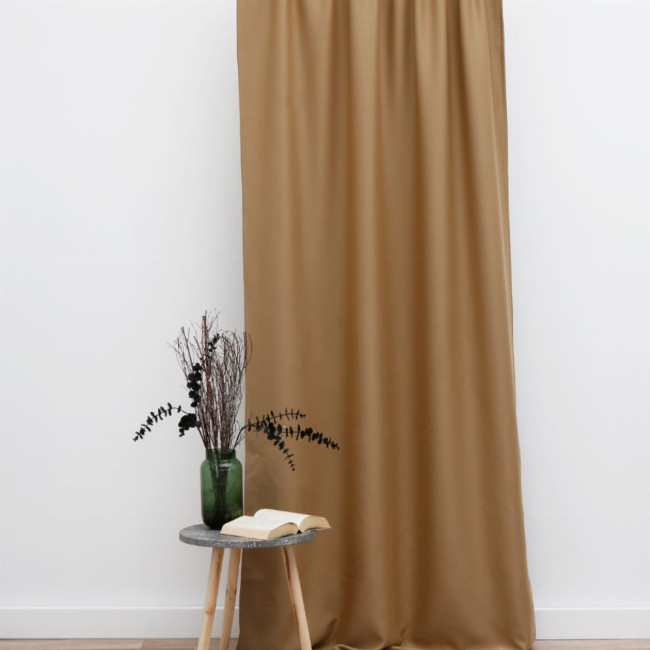 Έτοιμη Ραμμένη Κουρτίνα Συσκότισης Σοκολά Blackout-140x255cm Στενό Φύλλο (140x255cm) Σοκολά