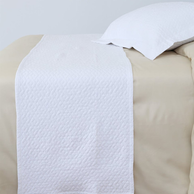 3D Ζακάρ Τραβέρσα Runner Διακόσμησης Κρεβατιού γεωμετρικό Augerinos Τραβέρσα | 50x180cm Άσπρο