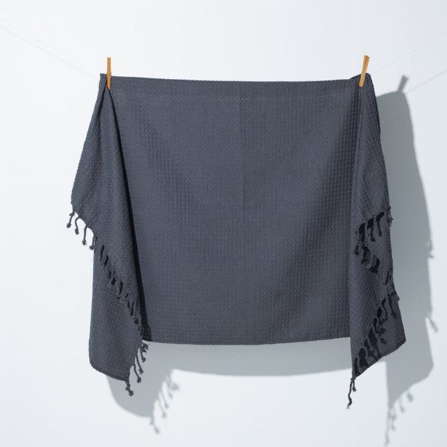 3D Βαμβακερή Πικέ Πετσέτα Παρεό Pereira 90x160cm σε 7 Αποχρώσεις Παρεό | 90x160cm Μαύρο