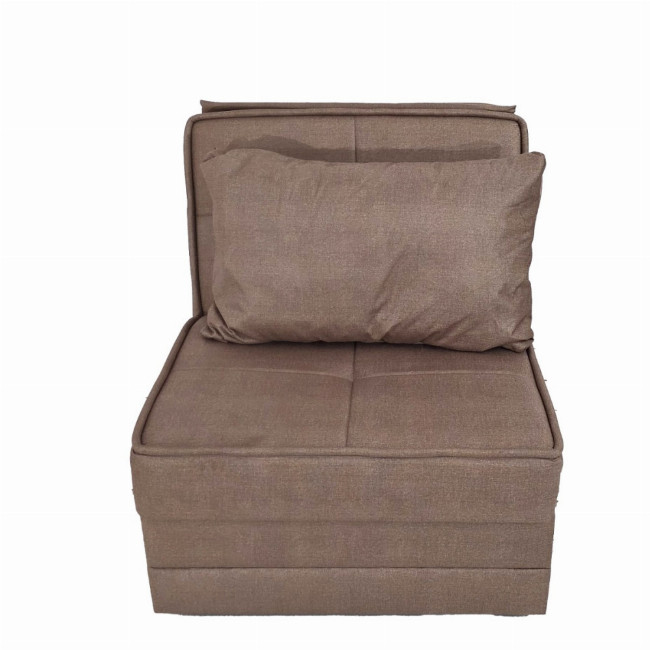 Artekko Thales Καφέ Πολυθρόνα Κρεβάτι με Αποθηκευτικό Χώρο (110x85x90)cm Κρεβάτι (200x85x45)cm - 110cm x 85cm x 90cm