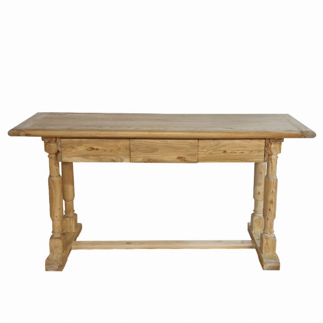 Artekko Deus Μασίφ Ξύλινη Κονσόλα σε Ανοιχτή Φυσική Απόχρωση (150x45x80)cm - 150cm x 45cm x 80cm