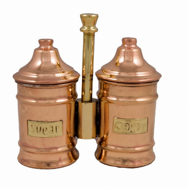 Δοχεία για ζάχαρη/καφέ χάλκινα, χειροποίητα Mediterranean Art